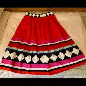 Kate Spade Geo Border Poplin Skirt